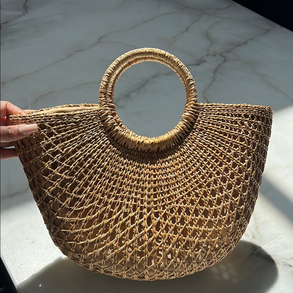 Chic Tan Woven Beachbag- NWOT